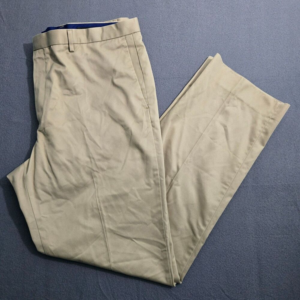 Banana Republic Chino Pants Men 38X34 (38X32.5) Modern Slim Fit Khaki Flat Front